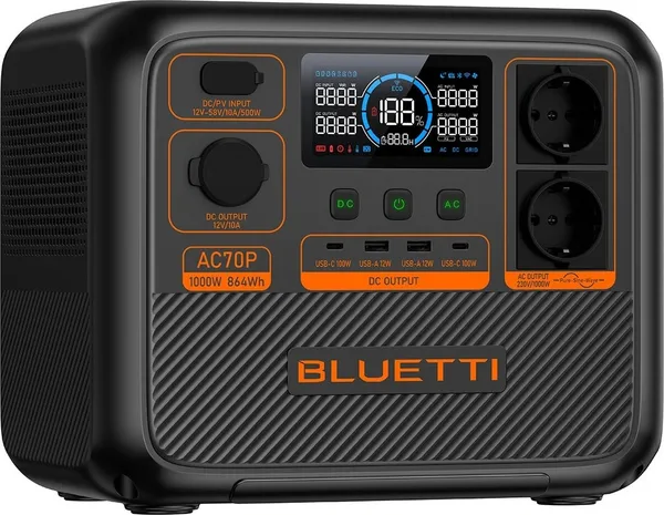 image-2 Зарядна станція Bluetti AC70P 864Wh 1000W - Зображення 1